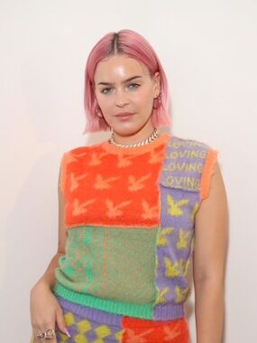 Ashley Williams Colorful Neon Patchwork Mohair Sweater Vest